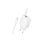 Зарядний пристрій BOROFONE BN29 Fuente 1xUSB-C PD30W + 1xUSB QC3.0 + cable USB-C to Lightning White (6941991120336) - уменьшенное изображение 5