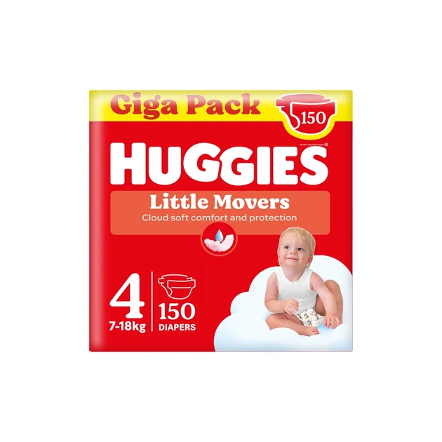 Підгузки Huggies Little Movers 4 (7-18 кг) M-pack, 150 шт (5029053583402) - зображення 1