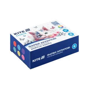 Акрилові фарби Kite Creative 6 пастельних кольорів, 20 мл (K-272) изображение 1