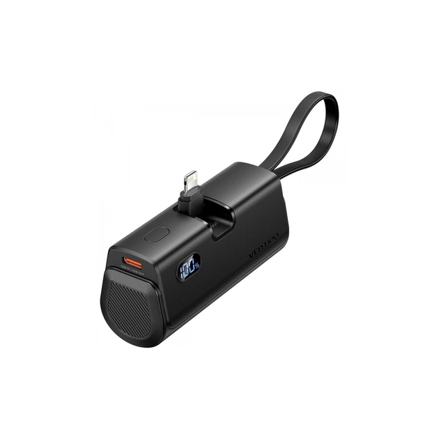 Батарея универсальная Vention 4800mAh 22,5W PD, USB-C In/Out, LED display, with built-in Lightning cable Black (FHRB0) - изображение 1