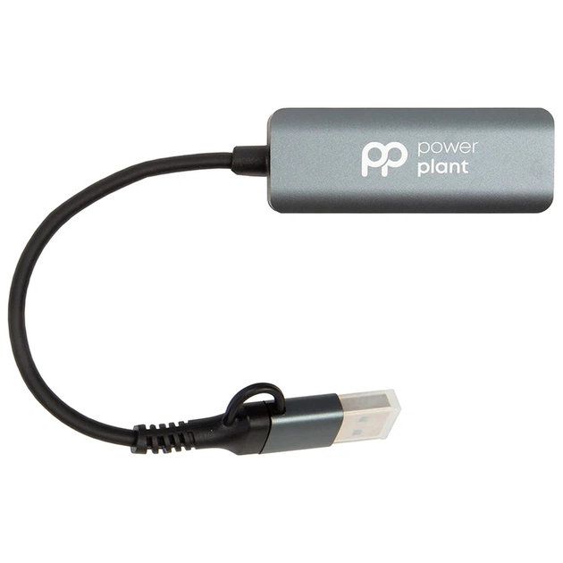 Перехідник PowerPlant USB-C to RJ45 Ethernet 1000Mbps (CA917266) - зображення 1
