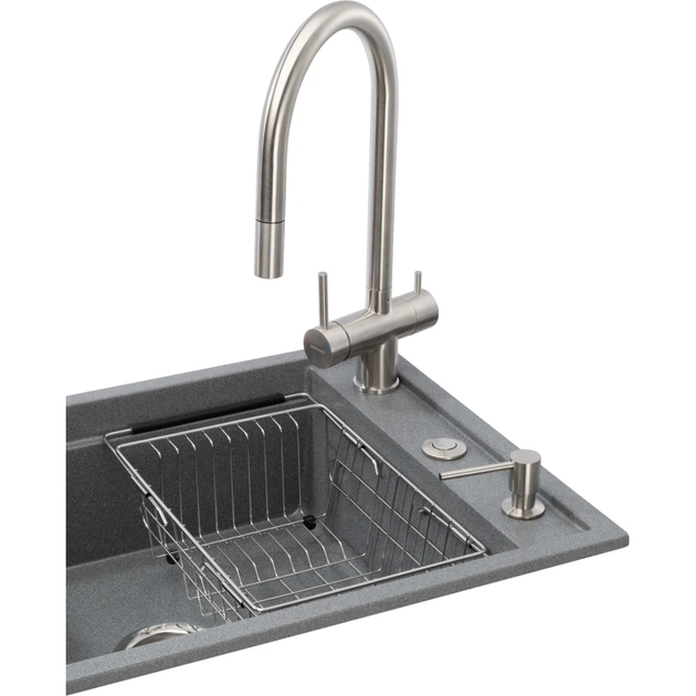 Мойка кухонная GRANADO Royal Estella grafito (+ подрібнювач Algar 1000 + змішувач Ferrol inox + дозатор Redondo inox + (ksg0309) - изображение 3