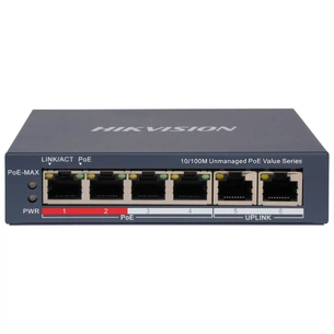 Комутатор Hikvision DS-3E0106P-E/M(B) POE зображення 1