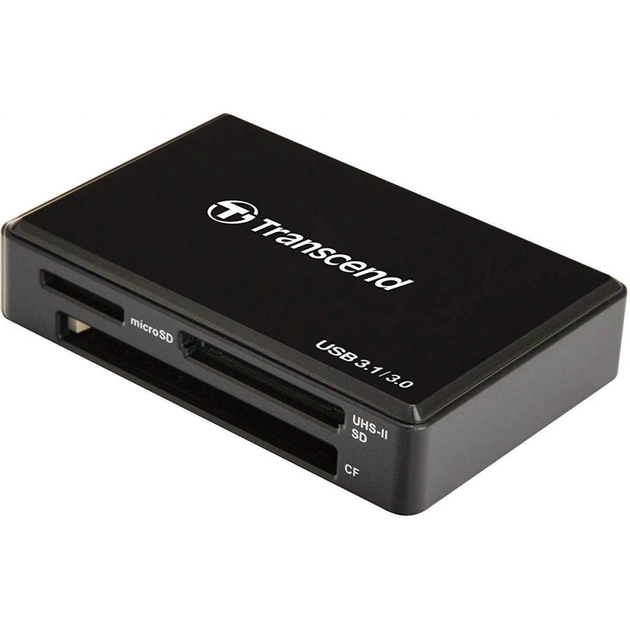 Считыватель флеш-карт Transcend USB 3.1 Black (TS-RDF8K2) - изображение 1