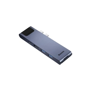 Концентратор Baseus USB-C Thunderbolt 7-in-1 2xUSB 3.0 + 1xUSB-C PD + HDMI 4K60Hz + SD/TF + 1xRJ45 1000Mbps gray (CAHUB-L0G) зображення 1