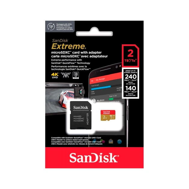 Карта пам'яті SanDisk 2TB microSDXC class 10 UHS-I U3 V30 A2 Extreme (SDSQXAV-2T00-GN6MA) - picture 3