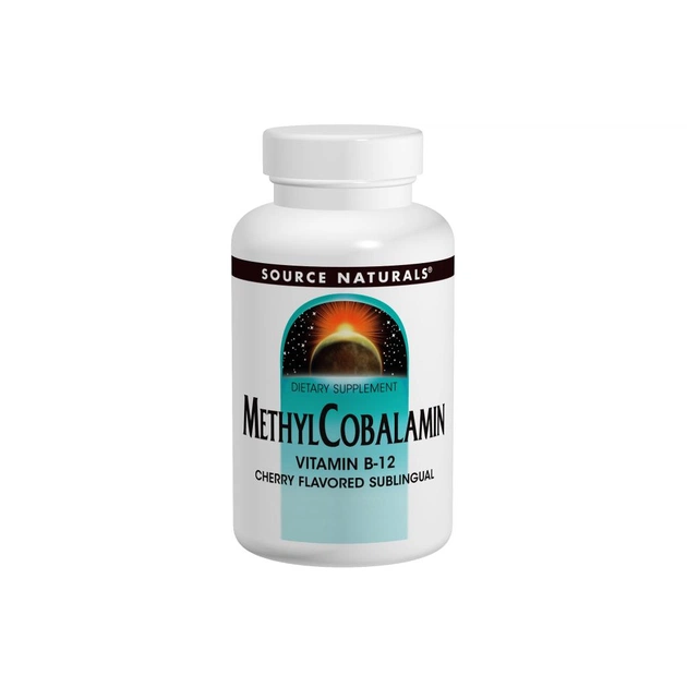 Вітамін Source Naturals Метилкобаламін (В12) 5 мг, Смак Вишні, 60 таблеток для расс (SNS-01329) - зображення 1