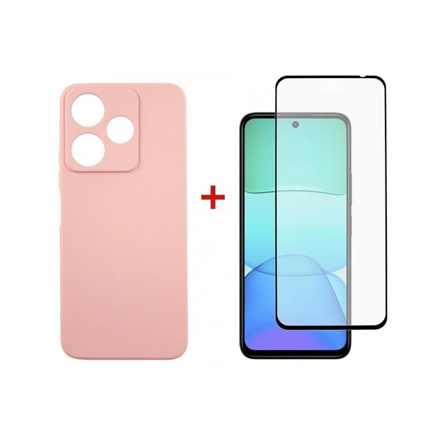 Чохол до мобільного телефона Dengos Xiaomi Redmi 13 4G Soft + Glass Pink (DG-KM-99) - зображення 1