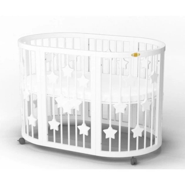Ліжечко Ingvart SMART BED OVAL із зірочками молочний (2359001) - изображение 1