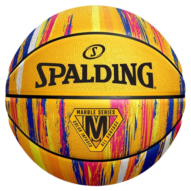 М'яч баскетбольний Spalding Marble Ball жовтий Уні 7 84401Z (689344406503) - изображение 1
