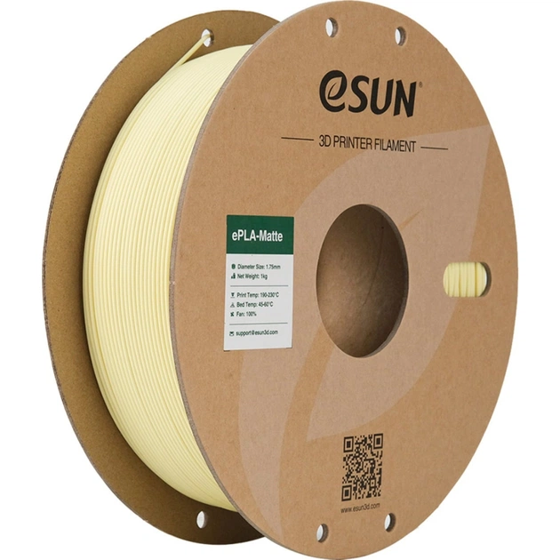 Пластик для 3D-принтера eSUN ePLA-Matte, 1,75мм, 1кг, almond yellow (ePLA-Matte-P175AY1) - зображення 1