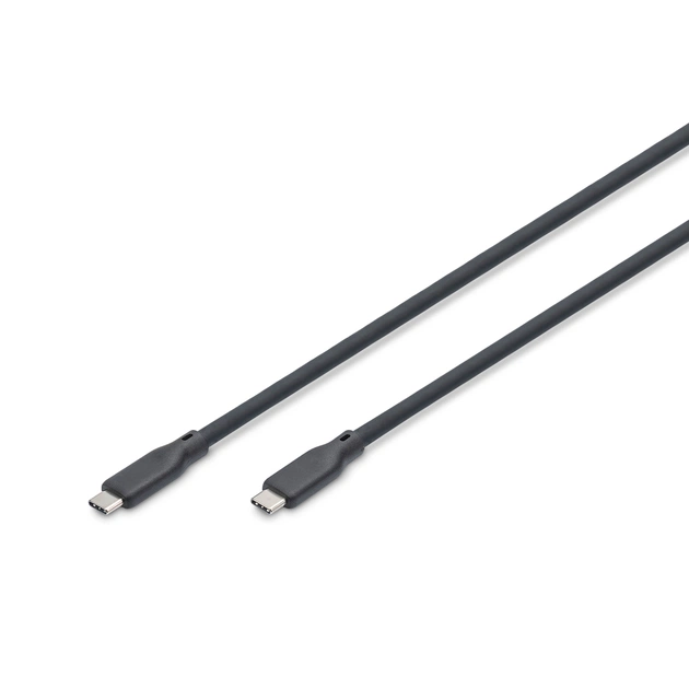Дата кабель USB-C to USB-C 1.0m USB4 2.0 80G 240W 16K silicone black Digitus (AK-300350-010-S) - зображення 1