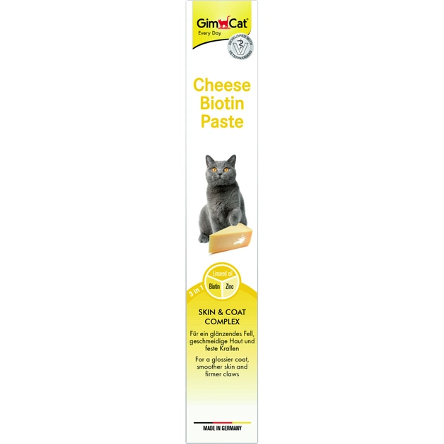 Паста для тварин GimCat Cheese Biotin Paste cирна з біотином 100 г (4002064401010) - picture 2
