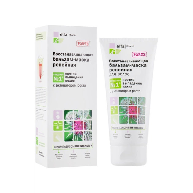 Маска для волосся Elfa Pharm Реп'яхова Проти випадіння волосся 200 мл (5901845500197) - picture 1
