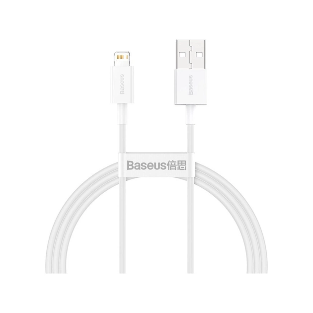 Дата кабель USB 2.0 AM to Lightning 1.0m 2.4A white Baseus (CALYS-A02) - изображение 1
