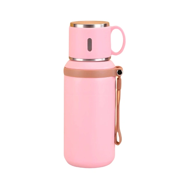 Термос Merlion з чашкою 0,6 л, рожевий (TermTea-600/Pink) - изображение 1