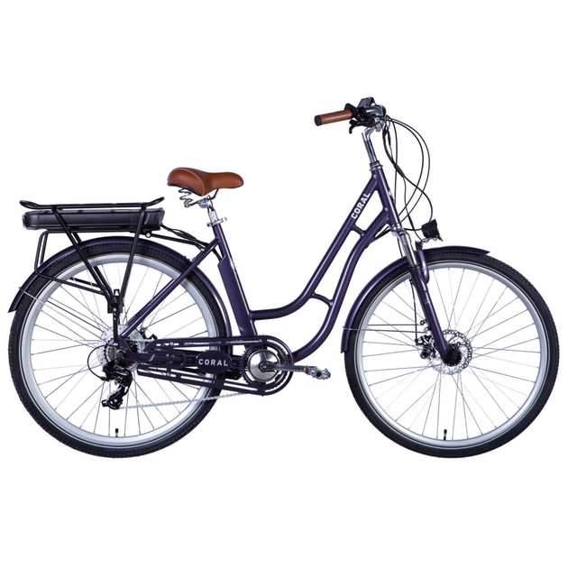 Электровелосипед Dorozhnik eCORAL 28" 19" 36B 12.5А*г St 2024 Сливовый (ELB-D-28-051) - изображение 1