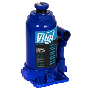 Домкрат Vitol DB-10002H/JX105S, телескопический, гидравлический, 10т, min 190мм, max 350мм (DB-10002H) изображение 1