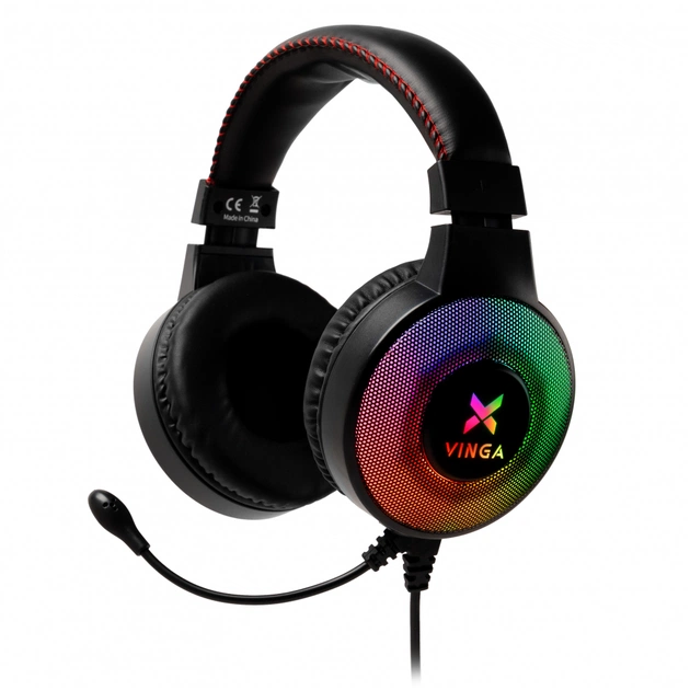 Наушники Vinga HSCU-100 Gaming LED Black (HSCU-100) - изображение 1