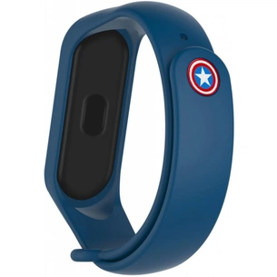Ремінець до фітнес браслета Armorstandart Superhero Edition for Xiaomi Mi Band 4/3 Captain America Blu (ARM55061) зображення 1