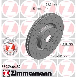Гальмівний диск ZIMMERMANN 530.2464.52 зображення 1