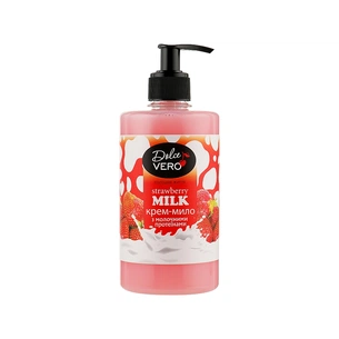 Рідке мило Dolce Vero Strawberry Milk з молочними протеїнами 500 мл (4820091146915) зображення 1