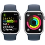 Смарт-годинник Apple Watch Series 9 GPS 41mm Silver Aluminium Case with Storm Blue Sport Band - S/M (MR903QP/A) - зменшене зображення 6