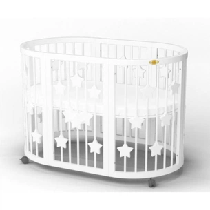 Ліжечко Ingvart SMART BED OVAL із зірочками молочний (2359001) зображення 1