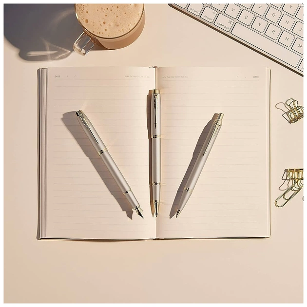 Ручка пір'яна Parker IM 17 Professionals Monochrome Champagne  FP F (28 211) - изображение 6