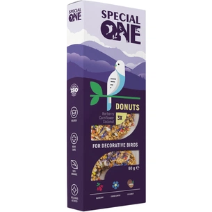 Вітаміни для птахів Special One Пончики «Барбарис, волошка, кокос» 60 г (4823082425167) изображение 1
