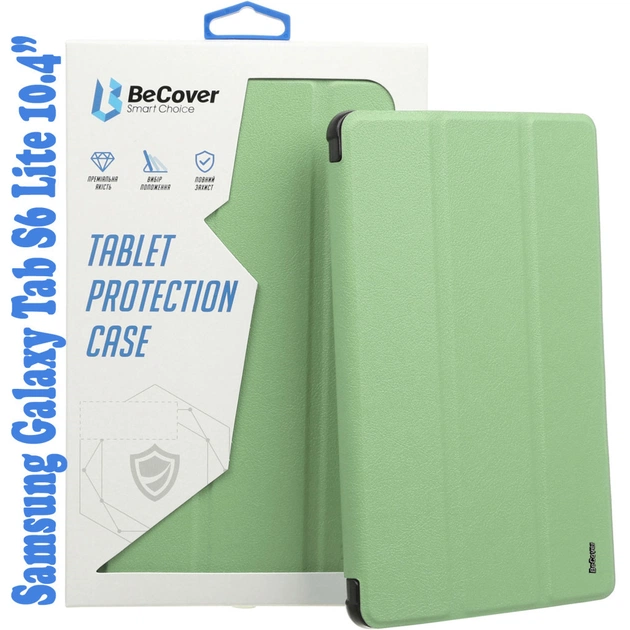 Чохол до планшета BeCover Soft Edge Pencil Mount Samsung Galaxy Tab S6 Lite 10.4 P610/P613/P615/P619 Green (708329) - зображення 1