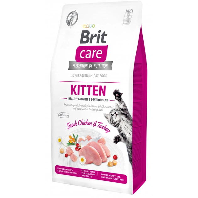 Сухой корм для кошек Brit Care Cat GF Kitten HGrowth and Development 7 кг (8595602540662) - изображение 1