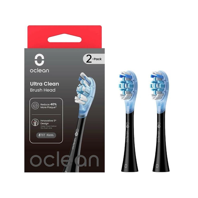 Насадка для зубної щітки Oclean UC02 B02 Ultra Clean Brush Head Black (2 шт) (6970810553543) - зображення 1