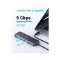 Концентратор Anker USB-C 5-in-1 2xUSB-A + USB-C 5Gbps + HDMI 4K + USB-C PD in 100W black (A8355H11) - зменшене зображення 2