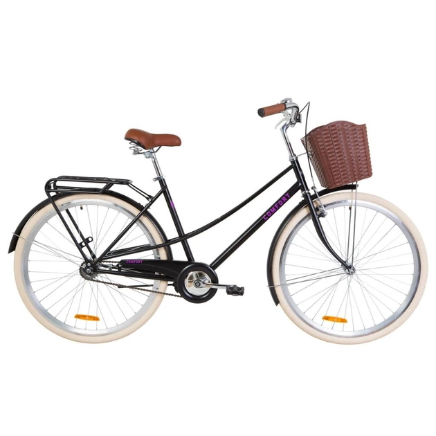 Велосипед Дорожник 28" COMFORT FEMALE PH рама-19,5" 2019 чорний, багажник + кошик (OPS-D-28-129) - изображение 1