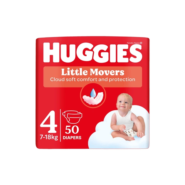 Підгузки Huggies Little Movers 4 (7-18 кг) Jumbo 50 шт (5029053567587) - picture 1