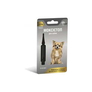 Краплі для тварин ProVET Моксістоп для собак масою тіла до 4 кг 0.4 мл (4823082419197) зображення 1
