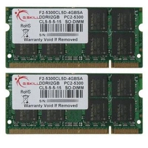Модуль пам'яті для ноутбука SoDIMM DDR2 4GB(2x2GB) 667 MHz G.Skill (F2-5300CL5D-4GBSA) зображення 1