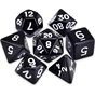 Набір кубиків для настільних ігор Games 7 Days Opaque 7 Dice Set - Black (w-white) (g7dopaq04) - зменшене зображення 1
