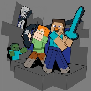 Картина по номерам Santi Майнкрафт Стів та Алекс проти монстрів 25х25см (955472) изображение 1