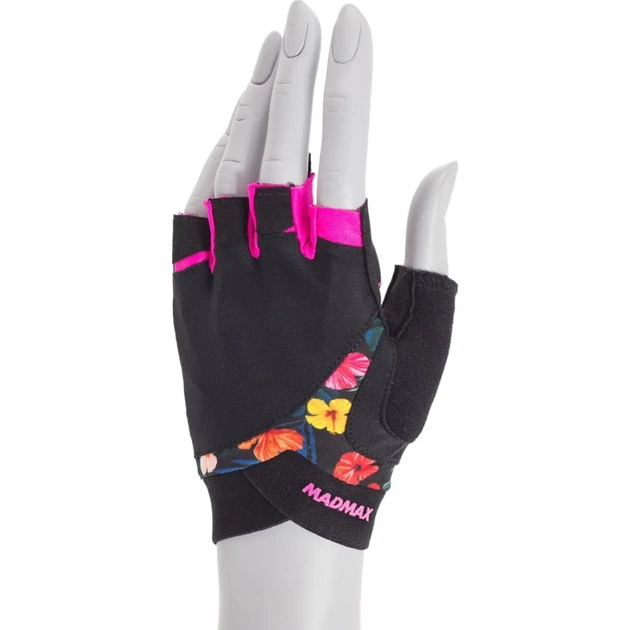 Рукавички для фітнесу MadMax MFG-770 Flower Power Gloves Black/Pink XS (MFG-770_XS) - изображение 1