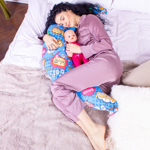 Подушка MirSon для вагітних та годування №8330 Print Line 17-0511 Bombs Бязь 30х170х20 см (2200006200550) - picture 4