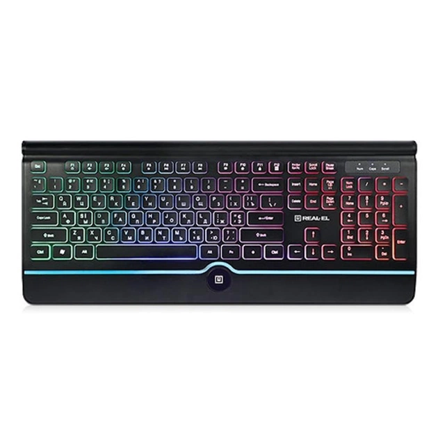 Клавіатура REAL-EL 8000 Comfort Backlit Black (EL123100033) - зображення 1