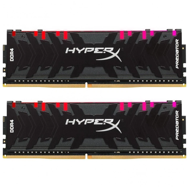 Модуль пам'яті для комп'ютера DDR4 32GB (2x16GB) 3200 MHz HyperX Predator RGB Kingston Fury (ex.HyperX) (HX432C16PB3AK2/32) - зображення 1