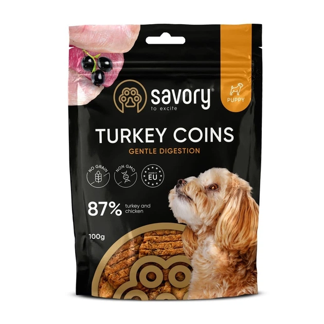 Ласощі для собак Savory Puppy Coins With Turkey 100 г (4820261921090) - picture 1