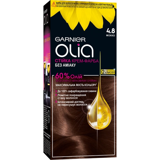 Фарба для волосся Garnier Olia 4.8 Мокко 112 мл (3600542406697) - изображение 1