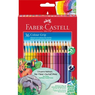 Олівці кольорові Faber-Castell Grip акварельні, 36 кольорів (112442) (27633) зображення 1