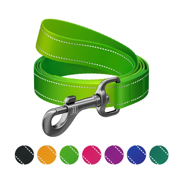 Повідець для собак WAUDOG Nylon Mono, світловідбивний S салатовий (52175) - зображення 1