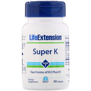 Вітамін Life Extension Вітамін До в двох формах (К2 + К1), Super K, 90 капсул (LEX-23343) зображення 1