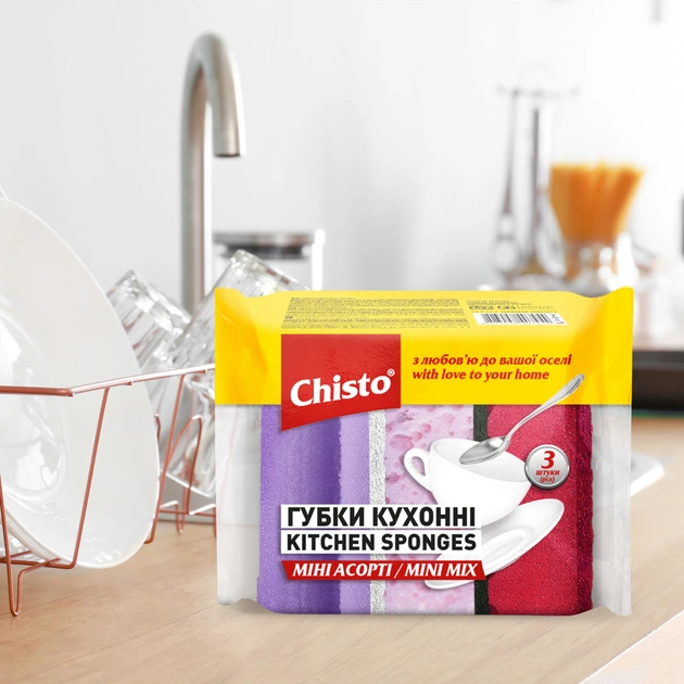 Губки кухонні Chisto Міні Асорті 3 шт. (4823098415114) - picture 3